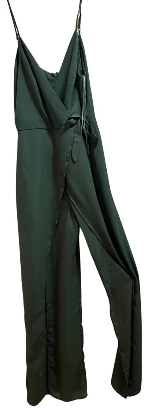GB Beautiful Green Tie Waist Sleeveless Jumpsuit - Size XS - Flowy